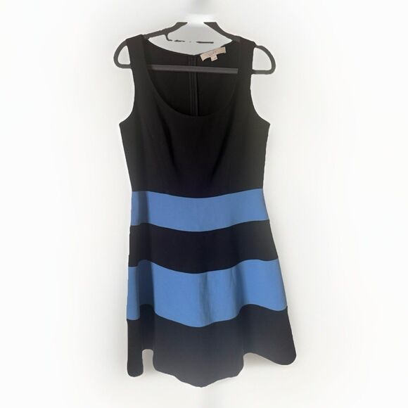 Ann Taylor LOFT Size 4 Color Block A Line Flare Dress Career Cocktail . - Picture 2 of 9